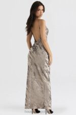 House of CB Gabrielle Maxi Sukienka Cynowo Satynowa Elegancka Moda - Image 10