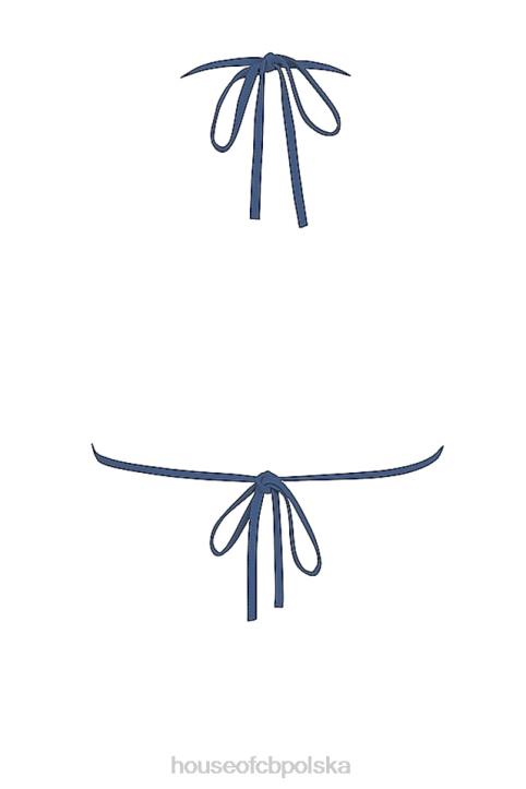 House of CB Góra bikini głęboki błękit wiązana na szyi stylowa moda - Image 4