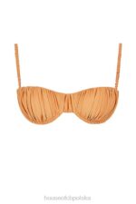 House of CB Góra bikini marszczenia jasnopomarańczowa modna plażowa odzież - Image 12