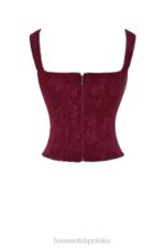 House of CB Gorset Kwiatowy Merlot Stylowa Odzież Damska - Image 6