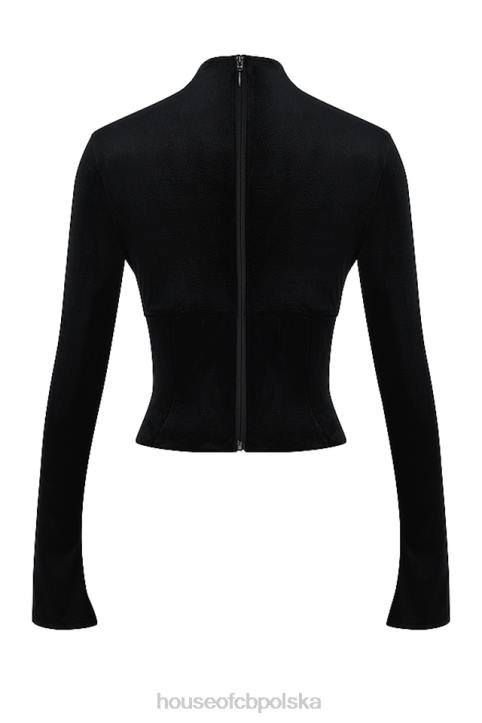 House of CB Gorset Leonora z Czarnego Aksamitu Modny Styl - Image 5