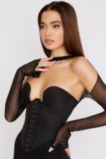 House of CB gorset strukturalny Mina czarny modny styl elegancki 4PND72 - Image 11
