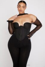 House of CB gorset strukturalny Mina czarny modny styl elegancki 4PND72 - Image 13