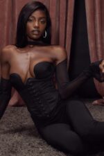 House of CB gorset strukturalny Mina czarny modny styl elegancki 4PND72 - Image 3