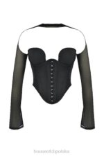 House of CB gorset strukturalny Mina czarny modny styl elegancki 4PND72 - Image 5