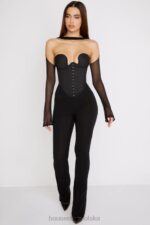 House of CB gorset strukturalny Mina czarny modny styl elegancki 4PND72 - Image 10