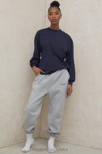 House of CB Granatowy Długi Rękaw Stylowy Top na Każdą Okazję - Image 9