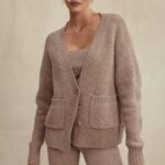 House of CB Gruby kardigan wełniany Alara Barley modny styl zimowy