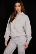House of CB Jasnoszara oversize bluza halo modna odzież damska - Image 8