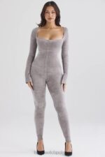 House of CB Kombinezon z Grubej Szenili Isis Mink Elegancki Stylowy i Modny - Image 8