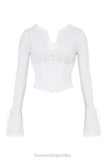 House of CB Koronkowy Top Anissa Biały Stylowy Elegancki - Image 10