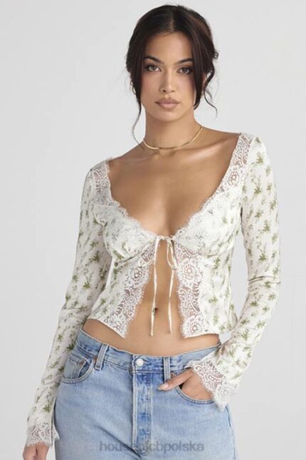 House of CB Koronkowy top Clarissa w ogrodzie różowy stylowy elegancki модny