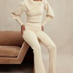 House of CB Kremowe Spodnie Kaszmirowe Nereida Trendy Moda