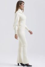 House of CB Kremowe Spodnie Kaszmirowe Nereida Trendy Moda - Image 6