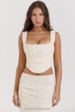 House of CB kremowy gorset koronkowy vintage stylowy elegancki