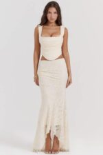 House of CB kremowy gorset koronkowy vintage stylowy elegancki - Image 9