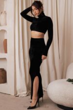 House of CB Krótki top czarny szenil suri stylowy i modny - Image 12