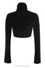 House of CB Krótki top czarny szenil suri stylowy i modny - Image 6