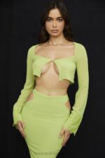 House of CB Krótki top Tara w limonkowo-zielonym kolorze modna odzież damska