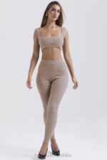 House of CB Legginsy wełniane jęczmienne Rosmina w kolorze beżowym modne i wygodne - Image 12