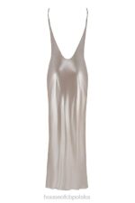 House of CB Leia Maxi Sukienka Szampańska z Głębokim Dekoltem na Plecach - Image 7