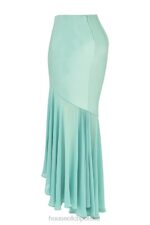 House of CB Lila Jadeit Maxi Spódnica z Falbaną Modna Odzież - Image 6