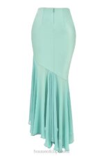House of CB Lila Jadeit Maxi Spódnica z Falbaną Modna Odzież - Image 7