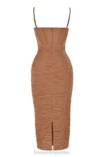 House of CB Lilian maxi sukienka gorsetowa w odcieniu mocha - Image 5