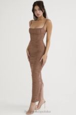 House of CB Lilian maxi sukienka gorsetowa w odcieniu mocha - Image 9