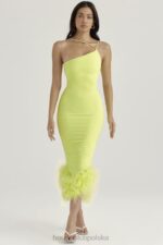 House of CB Limonkowa Midi Sukienka Alessia Stylowa Moda - Image 12