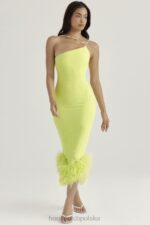 House of CB Limonkowa Midi Sukienka Alessia Stylowa Moda - Image 14