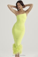 House of CB Limonkowa Midi Sukienka Alessia Stylowa Moda - Image 16
