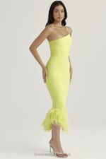 House of CB Limonkowa Midi Sukienka Alessia Stylowa Moda - Image 3