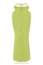 House of CB Limonkowo-zielona maxi spódnica z żorżety Madeline na każdą okazję - Image 10