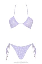 House of CB Lira liliowe bikini kwiatowy nadruk odwrócony trójkąt - Image 12
