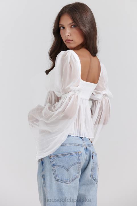 House of CB Lucie biały plisowany top modny elegancki wybór - Image 6