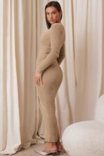 House of CB Lucille Camelowa Sukienka Maxi Elegancka Modna - Image 16