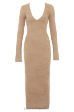 House of CB Lucille Camelowa Sukienka Maxi Elegancka Modna - Image 6
