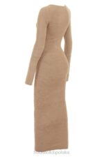 House of CB Lucille Camelowa Sukienka Maxi Elegancka Modna - Image 7