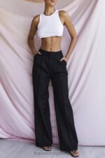 House of CB Luźne Czarne Spodnie Alivia Stylowe i Modne - Image 9