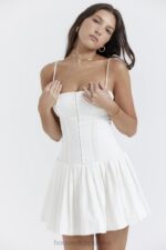 House of CB Marcy mini sukienka plisowana biała elegancka moda - Image 11