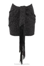House of CB Marta Czarna drapowana mini spódniczka elegancka modna odzież - Image 12