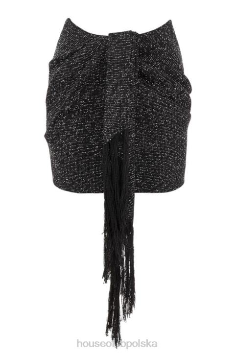 House of CB Marta Czarna drapowana mini spódniczka elegancka modna odzież - Image 12