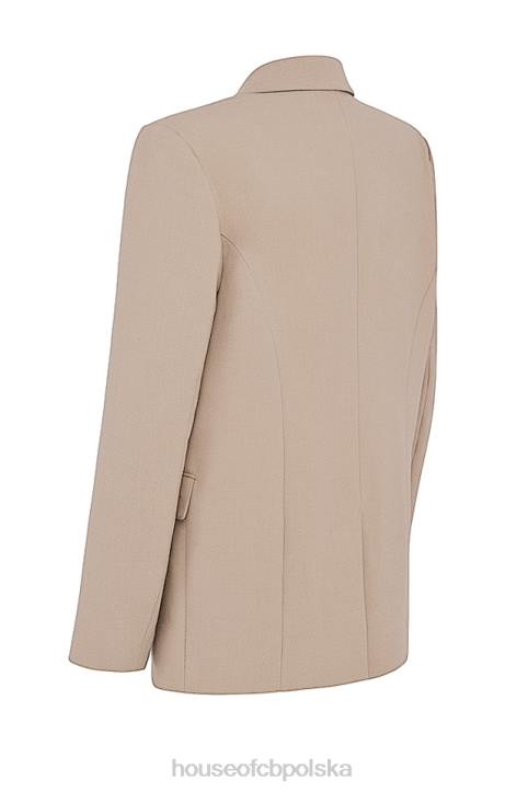 House of CB Marynarka oversize z norek Aline w kolorze beżowym modna odzież na każdą okazję - Image 6