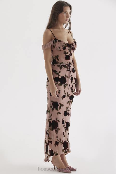 House of CB Maxi Spódnica Devore Pudrowy Róż Elegancka Moda - Image 10