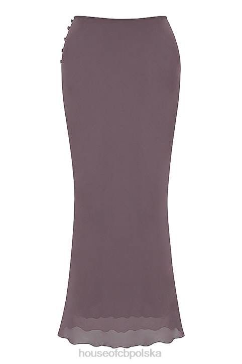House of CB Maxi Spódnica Diana Ciemny Fiolet Elegancja na Każdą Okazję - Image 4