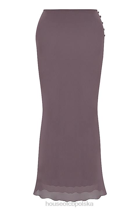 House of CB Maxi Spódnica Diana Ciemny Fiolet Elegancja na Każdą Okazję - Image 6