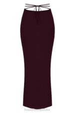 House of CB Maxi Spódnica Śliwkowa z Wycięciem Amalfi 4PND931 Modna Odzież - Image 9
