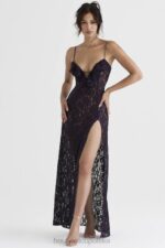 House of CB Maxi Sukienka Koronkowa Malia Kolor Nocny dla Eleganckich Kobiet