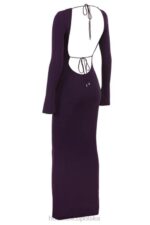 House of CB Maxi Sukienka Prążkowana Winogronowa Stylowa Moda - Image 8